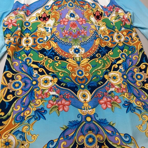 NEW ROBERT GRAHAM Women's Gabriella Long Sleeve Button Shirt Blue/Multi Size S - Picture 3 of 10